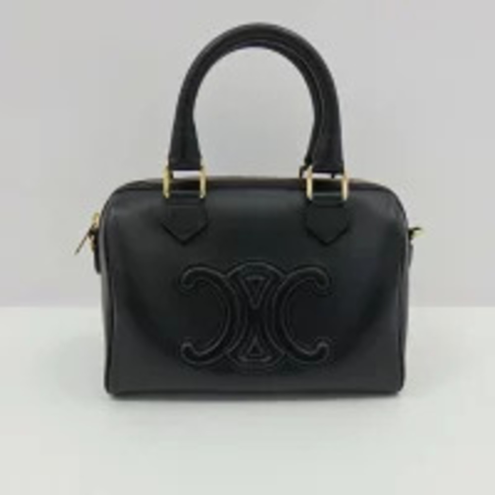 Celine Calfskin Bag D Smooth SA W Boston Black